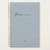 Matig Typografiescript Blauw maandelijks Planner (Voorkant)
