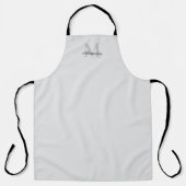 Matig, vast, grijs sjabloon zwart script schort (Voorkant)