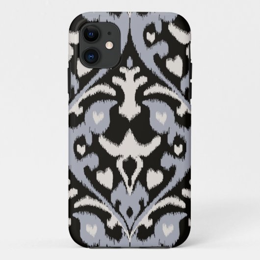 Matig vet grijs, zwart ikat tribaal patroon Case-Mate iPhone case (Achterkant)