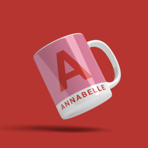 Matig vet kleurenblok roze gepersonaliseerde naam  koffiemok