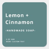 Matig vierkant stoffige dennengroenetiket vierkante sticker (Voorkant)