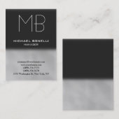 Matig visitekaartje van grijze monogram (Voorkant / Achterkant)