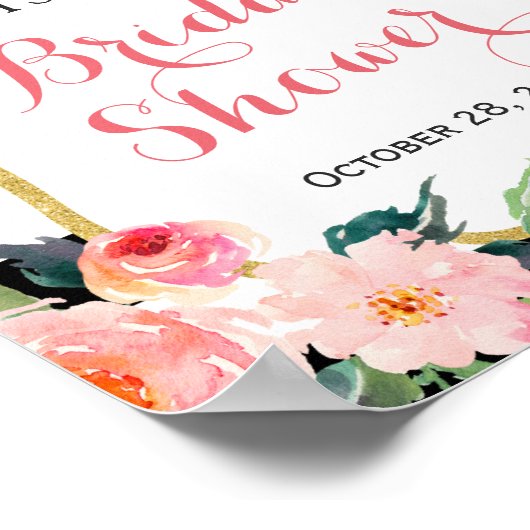Matig Vrijgezellenfeest met Floral Black Stripes Poster (Hoek)