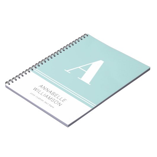 Matig waterige witte monogram eenvoudig notitieboe notitieboek (Linkerzijde)