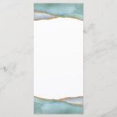 Matig waterverf bruiloft menu gouden accenten (Achterkant)