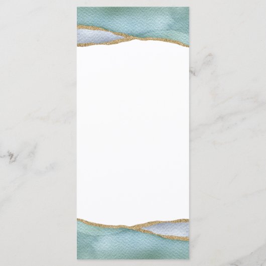 Matig waterverf bruiloft menu gouden accenten (Achterkant)