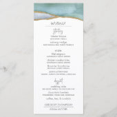 Matig waterverf bruiloft menu gouden accenten (Voorkant)