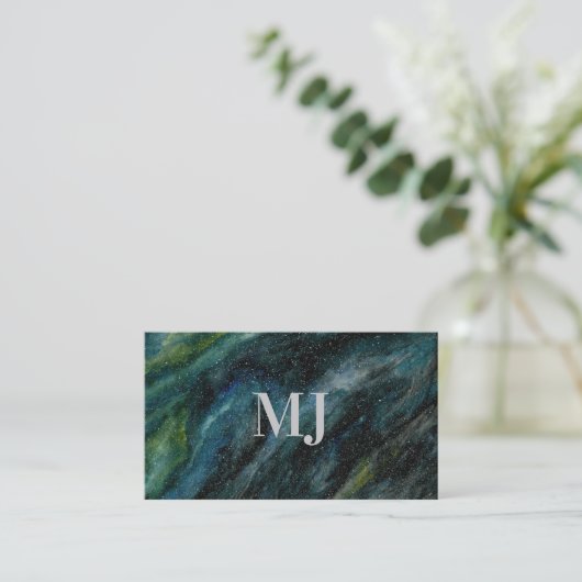 Matig Waterverf Galaxy Hand Gepineerd Monogram Visitekaartje (Staand voorkant)
