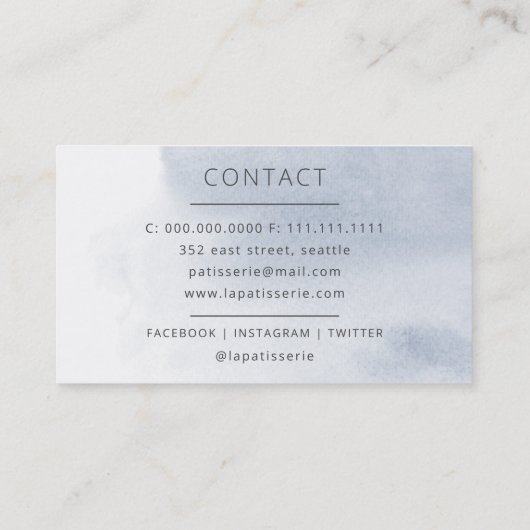 Matig Waterverf Kalietgaas Bakkerij Visitekaartje (Achterkant)