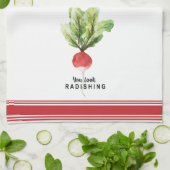 Matig waterverf radische keukenhanddoek (Gevouwen)