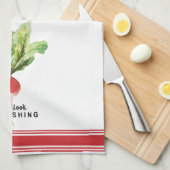 Matig waterverf radische keukenhanddoek (Quarter Fold)