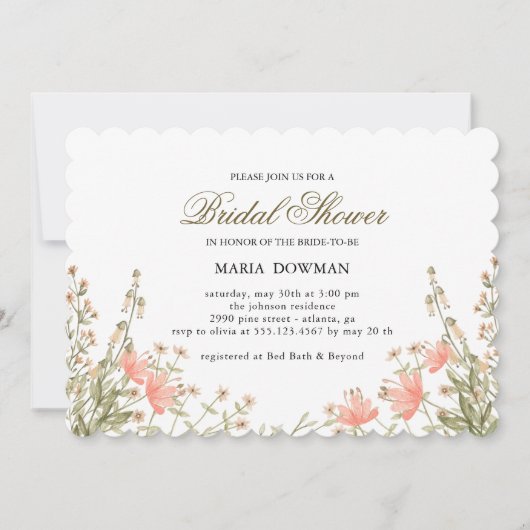 Matig Waterverf wilde bloemen Vrijgezellenfeest Kaart (Voorkant)