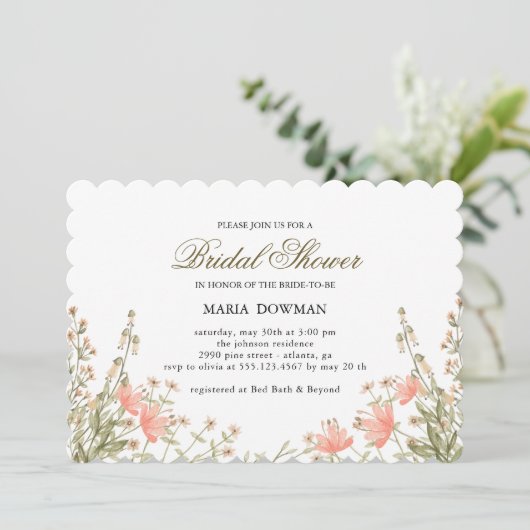 Matig Waterverf wilde bloemen Vrijgezellenfeest Kaart (Staand voorkant)