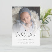 Matig welkome foto Bekleding geboorte Aankondiging (Staand voorkant)