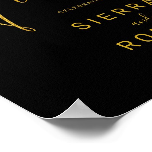 Matig Welkomstteken voor bruiloft Faux Glitter Scr Poster (Hoek)