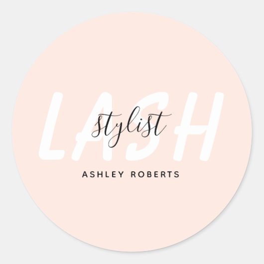 Matig welp opwellijstroze ronde sticker (Voorkant)