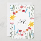 Matig Wildflower Rood papaver Daffodil Botanisch Kaart (Achterkant)