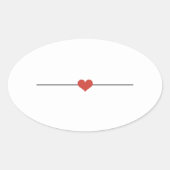 Matig wit blanco hart ovale sticker (Voorkant)