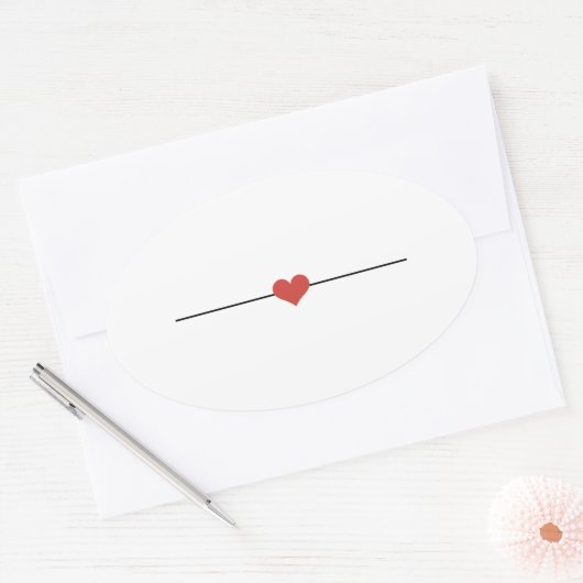 Matig wit blanco hart ovale sticker (Envelop)