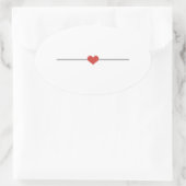 Matig wit blanco hart ovale sticker (Tas)