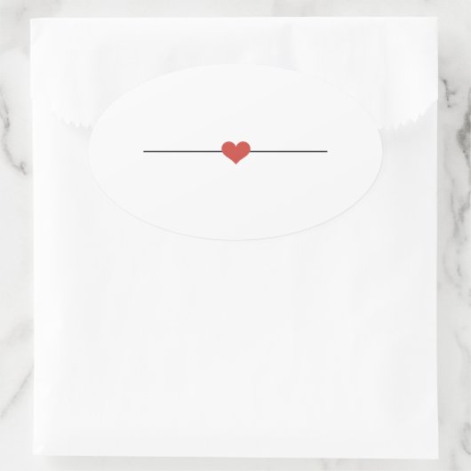 Matig wit blanco hart ovale sticker (Tas)