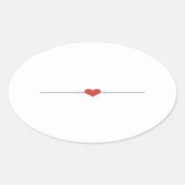 Matig wit blanco hart ovale sticker