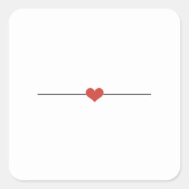 Matig wit blanco hart vierkante sticker