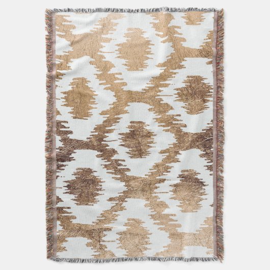 Matig wit bruin goudikatroon deken (Voorkant Verticaal)