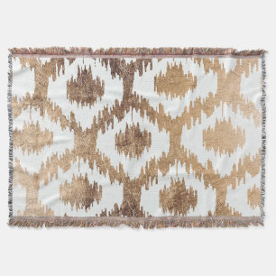 Matig wit bruin goudikatroon deken