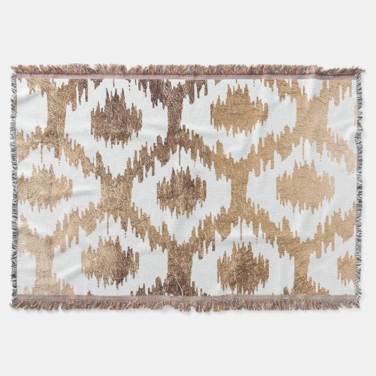 Matig wit bruin goudikatroon deken (Voorkant)