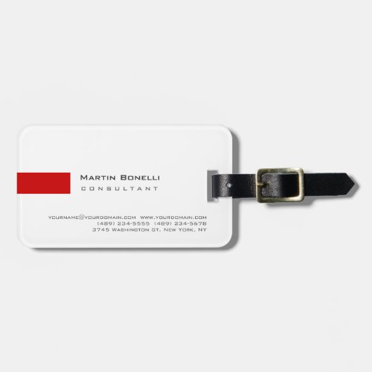 Matig wit, eenvoudig rood bagagelabel (Voorkant horizontaal)