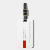 Matig wit, eenvoudig rood bagagelabel (Voorkant verticaal)
