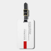 Matig wit, eenvoudig rood bagagelabel (Voorkant verticaal)