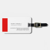 Matig wit, eenvoudig rood bagagelabel (Voorkant horizontaal)