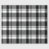 Matig wit en zwart Tartan Cadeaupapier (Vlak)