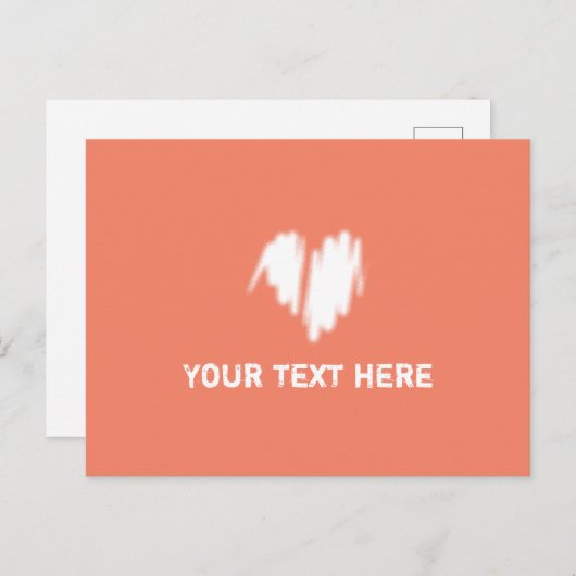 Matig wit graffiti gebeid Afbeelding van het hart Briefkaart (Voorkant / Achterkant)