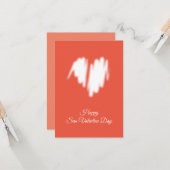 Matig wit graffiti gebeid Afbeelding van het hart Kaart (Voorkant / Achterkant in situ)