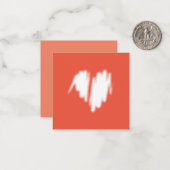 Matig wit graffiti gebeid Afbeelding van het hart Notitiekaartje (Voorkant / Achterkant in situ)