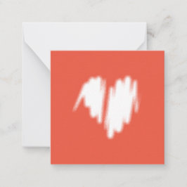 Matig wit graffiti gebeid Afbeelding van het hart Notitiekaartje