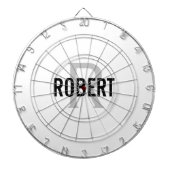 Matig wit grijs monogram, dart board dartbord (Voorkant)