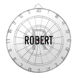 Matig wit grijs monogram, dart board dartbord