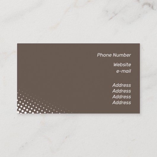 Matig wit halftooneffect visitekaartje (Achterkant)