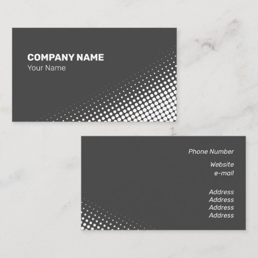 Matig wit halftooneffect visitekaartje (Voorkant / Achterkant)
