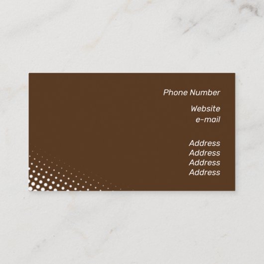 Matig wit halftooneffect visitekaartje (Achterkant)