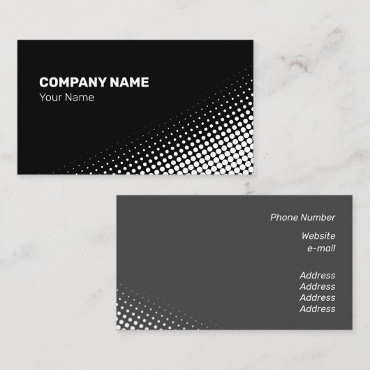 Matig wit halftooneffect visitekaartje (Voorkant / Achterkant)