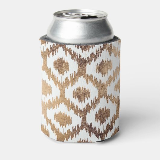 Matig wit kat kat patroon voor onechte brass gold blikjeskoeler (Blikje Achterkant)