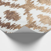 Matig wit kat kat patroon voor onechte brass gold cadeaupapier (Hoek)