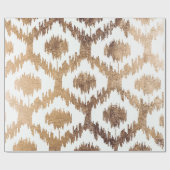 Matig wit kat kat patroon voor onechte brass gold cadeaupapier (Vlak)