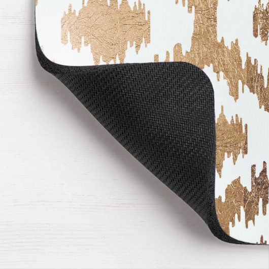 Matig wit kat kat patroon voor onechte brass gold muismat (Hoek)