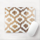 Matig wit kat kat patroon voor onechte brass gold muismat (Met muis)